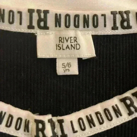 River Island Girls Kids 5-6 Years Matching Short Set Black - Picture 4 of 6